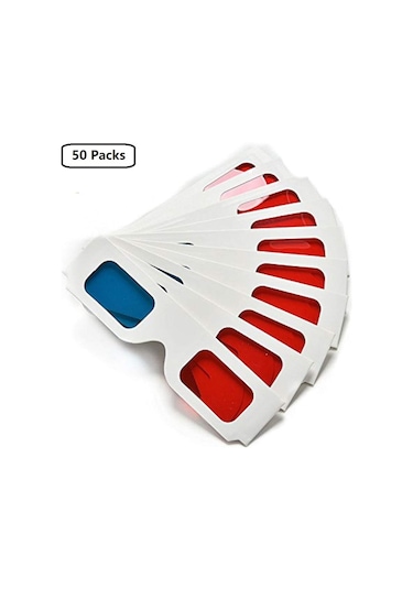 Jeemson 20 Adet Kırmızı-mavi Anaglif 3d Karton Gözlükleri - Sinema, Ev Ve Dvd İçin Taşınabilir Kırabilir Görüntüleme