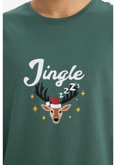 Defacto Regular Fit Hayvan Baskılı Uzun Kollu 2li Takım G2935ax25wngn1259 Yeşil-gn1259