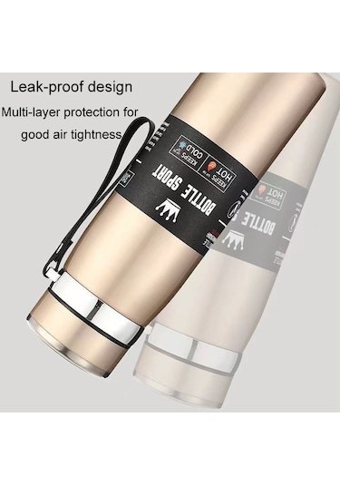 1000ml 316 Paslanmaz Çelik İzoleli Kupa Büyük Kapasiteli Vakum Termos Dış Mekan Taşınabilir Araba Yalıtımlı Su Şişesi Degrade Kırmızı