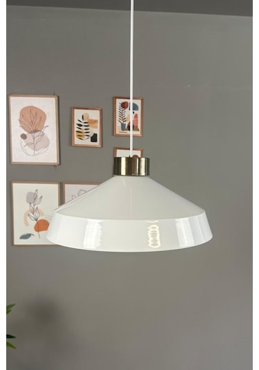 Lema Beyaz Tekli Avize Plafonyer Rozans Başlık Sarkıt Lamba Restoran Cafe Salon Avizeleri Beyaz