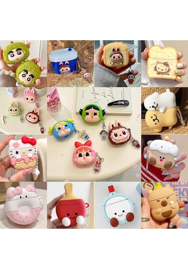 Caseonn Samsung Galaxy Buds 2 Kılıf Karakter Figürlü French Bulldog Siyah