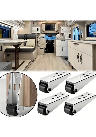 Topnotch 4 Takım Rv Mobilya Kapama Tekerleği Kayar Ray Makarası Universal Destek