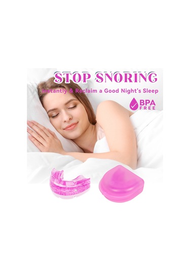 Vkemall Diş Gıcırdatmaya Karşı Saklama Kutusu İle Ayarlanabilir Anti Horlama Cihazı Ağız Pembe