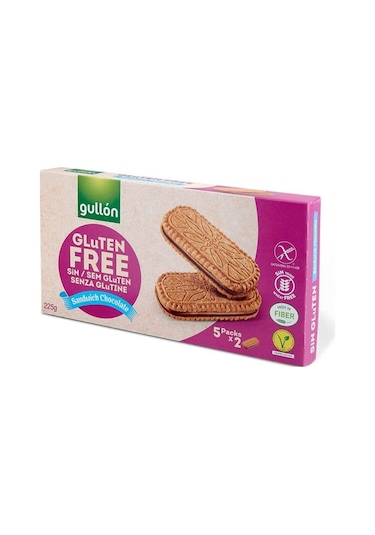 Gullon Glutensiz Çikolata Dolgulu Sandviç Bisküvi 225g