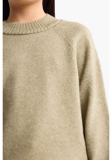 Defacto Kız Çocuk Bisiklet Yaka Triko Kazak F2755a825wngn1110 Yeşil