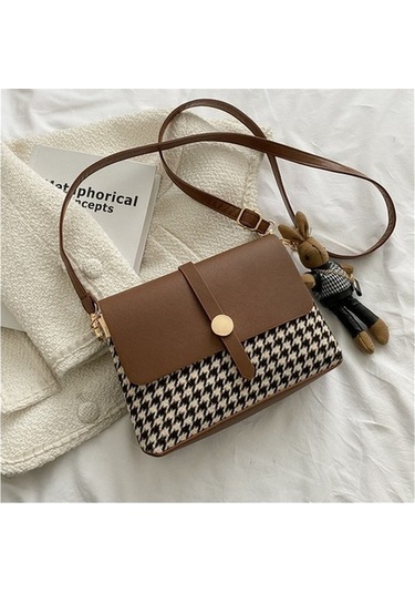 Ohargo Ekose Askılı Küçük Kare Çanta Diğer