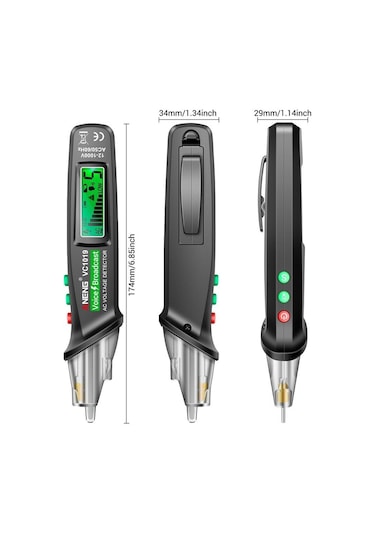 Butuglobal Aneng Vc1019 İndüksiyon Elektrikli Yüksek Hassasiyetli Hat Algılama Kesme Noktası Ses Test Kalemi Siyah