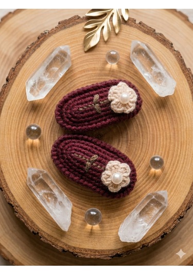 Diadem Aksesuar Bordo İnci Diadem