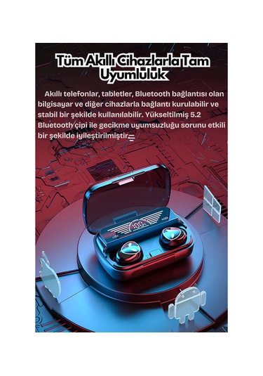 Bukrem Store BUK-M20 Bluetooth 5.3 Kablosuz Kulak İçi Kulaklık