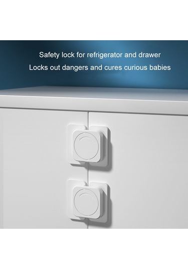 Sones Çok İşlevli Bebek Sıkışma Önleyici Kapı Mandalı Çekmece Buzdolabı Çocuk Güvenlik Kilidi Beyaz