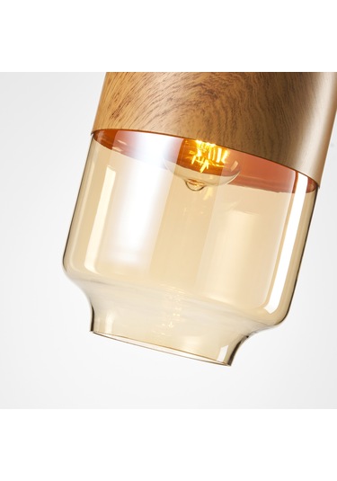 Tracy Tekli Ahşap Desenli Sarkıt Avize Eskitme