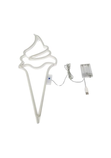 Suntek Magideal Dondurma Neon Burcu Işıkları 8 Işık Modu Beyaz pembe Beyaz - Pembe