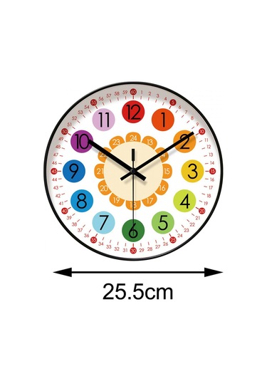 Homyl Çocuklar Duvar Saati Zamanı Söyleyen Öğretim Benzersiz ÇOk Renkli