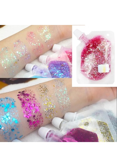 40 Ml Yüz Mücevherleri Göz Farı Pırıltılı Pigment Vücut Yüz Göz Parlak Pullar 11 C01