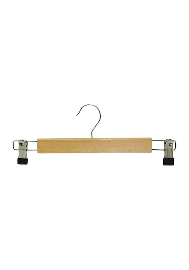 Mandallı Ahşap Pantolon ve Etek Askısı 10 Adet Ahşap