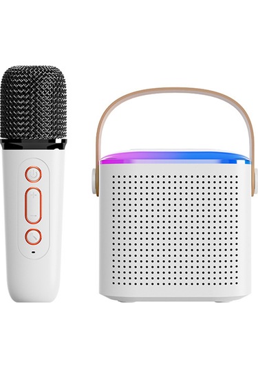 Xindoker Y1 Taşınabilir Bluetooth Mikrofonlu Hoparlör, Kablosuz Şarkı Söyleme Sistemi, 5w Ses Gücü, 8-10 Saat Çalma Süresi, Beyaz