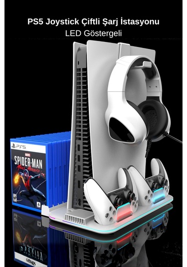 Dossimo Ps5 Soğutucu Stand + Joystick Şarj İstasyonu Soğutucu Ve Şarj Standı