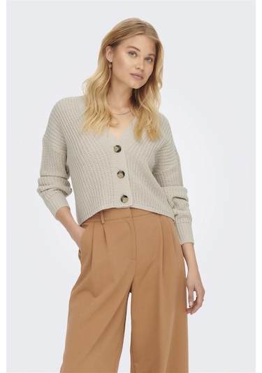Only Onlcarol Nıce L/s Cardıgan Knt Noos 15211521 Krem 001