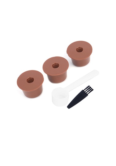 Fosenze Caffitaly İçin Yeniden Kullanılabilir Kahve Filtre Seti - Spor Ve Fırça Dahil, Sağlıklı Malzeme, Lezzetli Kahve İçin Uygun Kahverengi