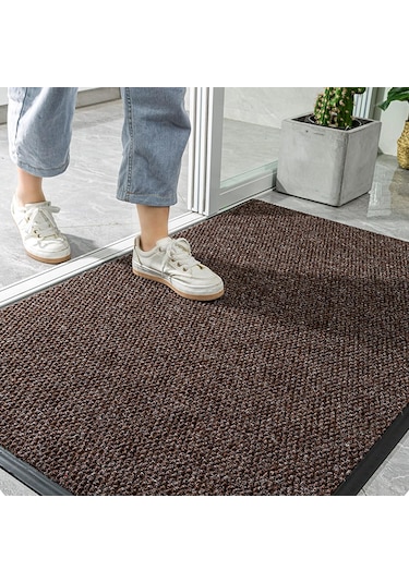 Kahverengi Çamur Kazıyıcı Sıyırıcı Kapı Önü Paspası 60x90