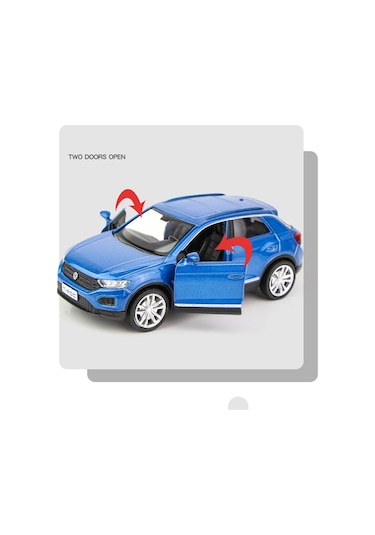 Vw T-roc 1:36 Maket Metal Araba Mavi Birebir