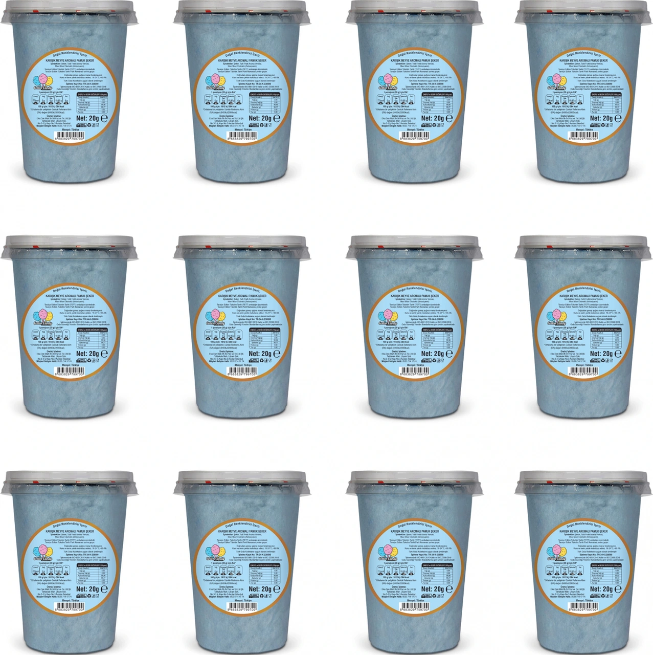 Tutti Frutti Aromalı 12'li Gurme Pamuk Şekerler