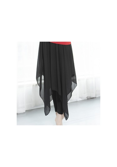 Gajeena "2'li 1 Arada Nefes Alabilir Dans Eteği - Yoga, Performans İçin Rahat Polyester Kumaş" SiYAH