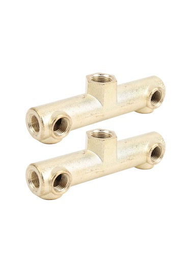 Yunboo Alüminyum Valf Bağlantısı - G3/8 15mm Alt Delik, G1/4 11.5mm Diğer Delikler - Elektrikli Hava Kompresörü Aksesuarı 2 Adet