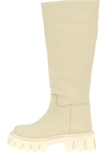Pullman Kalın Taban Kadın Binici Çizme Sms 1033 Bej Bej