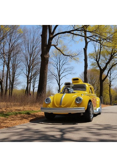 Metal Araba Çek Bırak Vw Bettle Modifiye Sarı Sesli Ve Işıklı Diğer