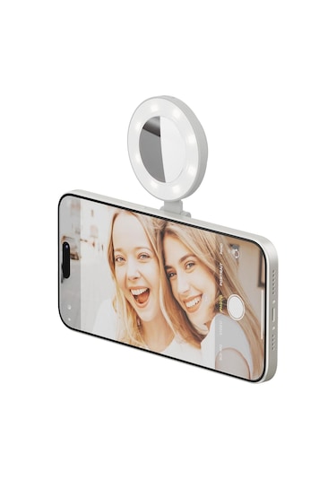 Shiftcam Snappocket Light Led Selfie Ring Işık, 4 Parlaklık Seviyesi, Dahili Batarya, Manyetik Telef Beyaz