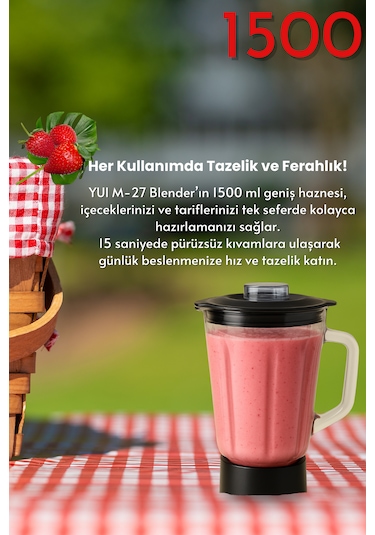 Yui M27 1000 W Cam Hazneli Kişisel Smoothie Blender