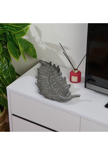 Evidea Deco Moena Dekoratif Tabak - Gümüş - 44x19 Cm