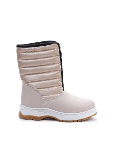Papuç Sepeti Arzn-3394 Cırtlı Kaymaz Taban Kız Çocuk Bot Çizme Bej