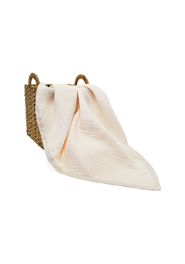 Ezh Pamuklu 4 Kat Müslin Bebek Battaniyesi 120 X 110 Cm Bej