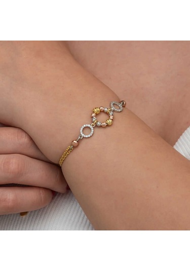 Gümüş Renkli Halka Dorika Bileklik Gümüş