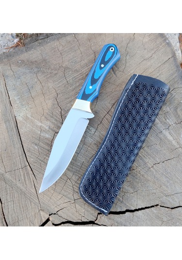 Av Bıçağı Bushcraft Avcı Bıçağı El Yapımı Doğa Bıçağı Hgswr50 Mavi