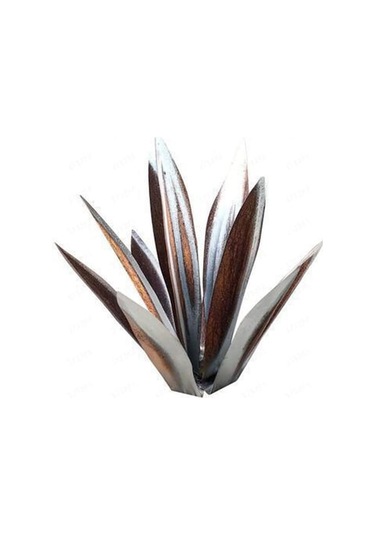 Çelikten Yapılmış Dekoratif Agave Bitkisi Bahçe Ve Teras Süsü, 27 Cm Gümüş Renk, Dayanıklı Ve Şık