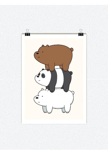 We Bare Bears Tasarımlı 24*33 cm 350 gr. Kuşe Kağıt Poster PYTKP