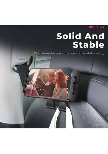 Tesla Model 3 / Y Araba Arka Koltuk Telefon Tablet Tutucu, Stil: Parantez Taban