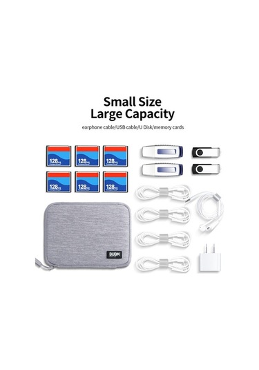 Novahub Bubm Mini Usb Kablolar & Depolama Çantası - Gri Pvc, Gri Renk Gri
