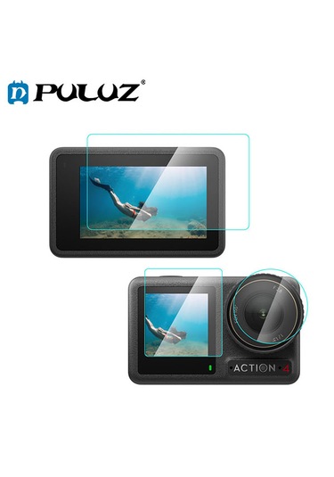 Djı Osmo Action 4 İçin Puluz 3'ü 1 Arada Ekran Temperli Cam Filmi