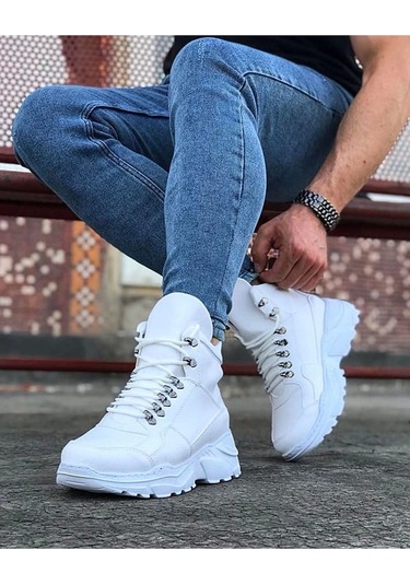 Wagoon Wg07 Beyaz Uzun Bağcıklı Bot Çok Renkli