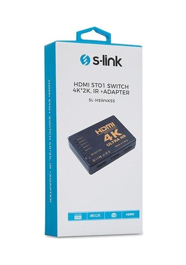 S Link Sl Hsw4K55 Hdmı Switch Bölücü 5 Port 4K*2K. Ir Adaptör