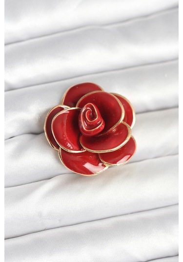 Kırmızı Gül Model Broş Çok Renkli