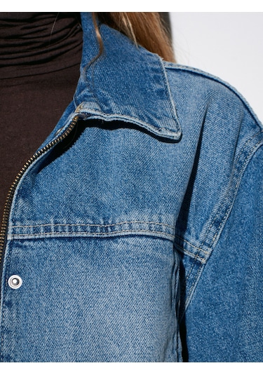 Dilvin 65379 %100 Pamuk Kemerli Kot Ceket-mavi Mavi