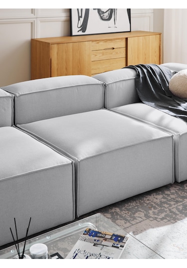 Most Mollis Orta Modül Berjer Silinebilir 32 Gri Keten Kumaş Yumu Gri