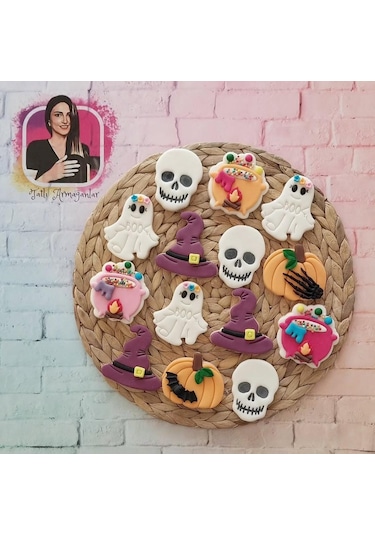 Halloween Cadılar Bayramı Konseptli Karışık Butik Kurabiye - 20 Adet