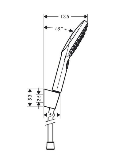 Raindance Select E 120 Duş Başlığı Tutucusu Dahil, 3 Spot Türü, Krom Siyah