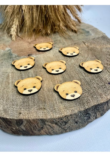 Mr. Home Ayıcıklı Ahşap Figür-uv Baskılı Figür Magnet Hediyelik